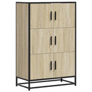 vidaXL Highboard sonoma tölgy 68x35x106,5 cm gépelt fa és fém