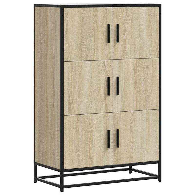 vidaXL Highboard sonoma tölgy 68x35x106,5 cm gépelt fa és fém