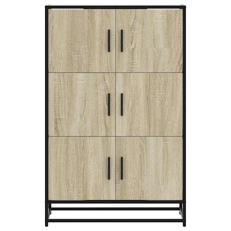 vidaXL Highboard sonoma tölgy 68x35x106,5 cm gépelt fa és fém