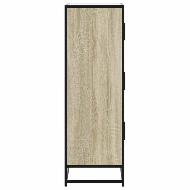 vidaXL Highboard sonoma tölgy 68x35x106,5 cm gépelt fa és fém