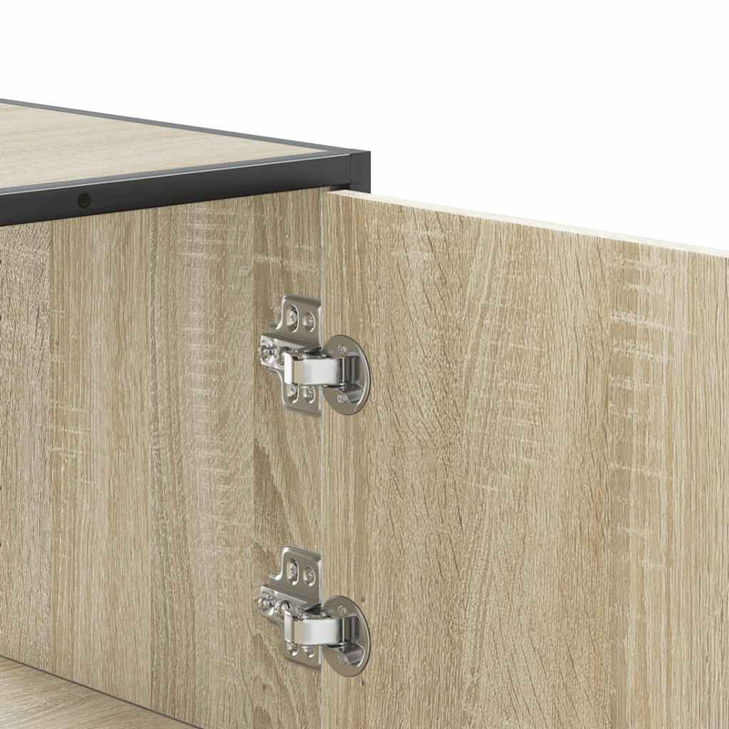 vidaXL Highboard sonoma tölgy 68x35x106,5 cm gépelt fa és fém