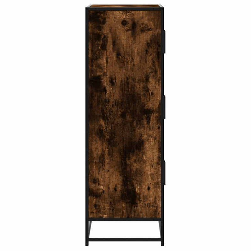 vidaXL Highboard sonoma tölgy 68x35x106,5 cm gépelt fa és fém