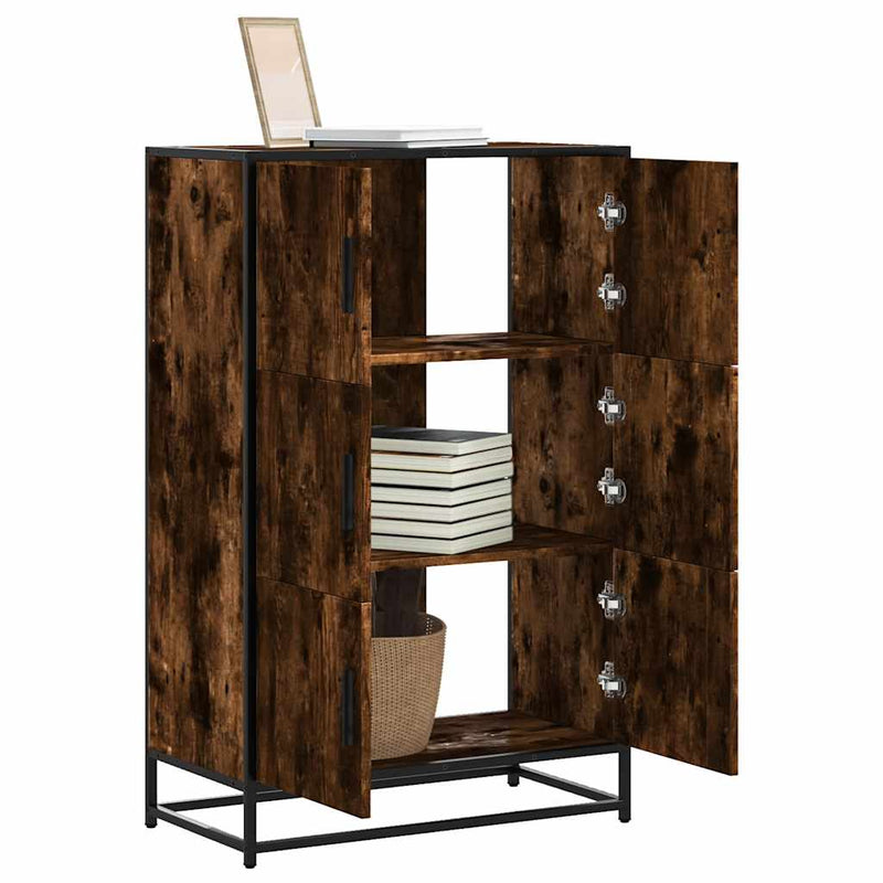 vidaXL Highboard sonoma tölgy 68x35x106,5 cm gépelt fa és fém