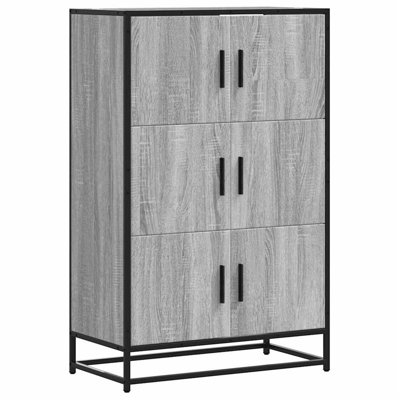 vidaXL Highboard szürke sonoma 68x35x106,5 cm gépelt fa és fém