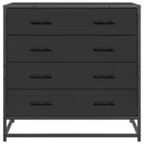 vidaXL fekete szerelt fa fiókos szekrény 70x41x70 cm