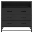 vidaXL fekete szerelt fa fiókos szekrény 70x41x70 cm