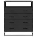 vidaXL fekete szerelt fa fiókos szekrény 70x41x83,5 cm