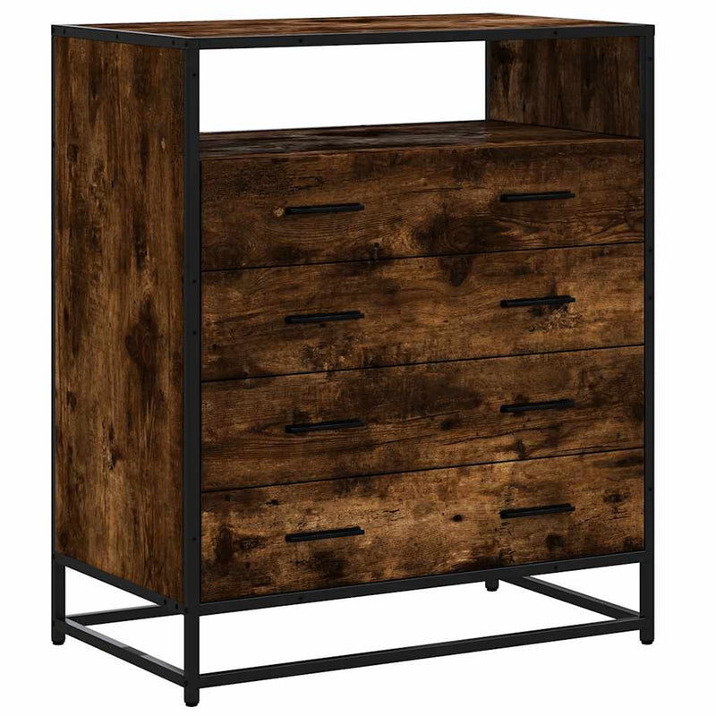 vidaXL füstös tölgy szerelt fa fiókos szekrény 70x41x83,5 cm