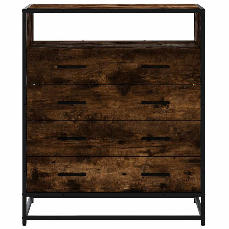 vidaXL füstös tölgy szerelt fa fiókos szekrény 70x41x83,5 cm