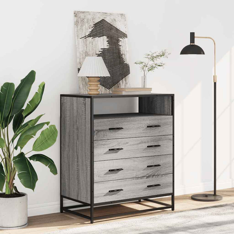 vidaXL szürke sonoma színű szerelt fa fiókos szekrény 70x41x83,5 cm