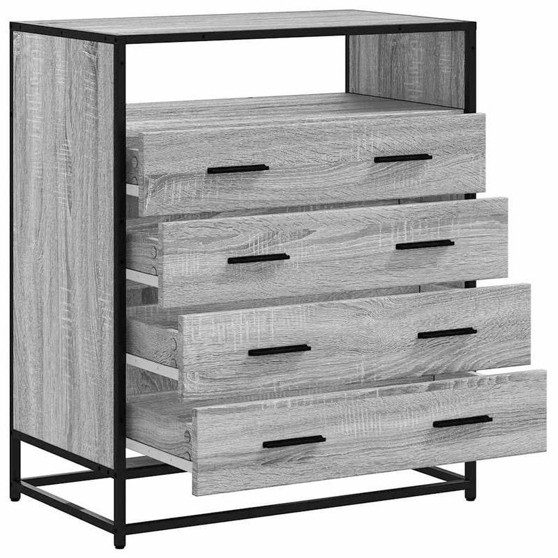 vidaXL szürke sonoma színű szerelt fa fiókos szekrény 70x41x83,5 cm