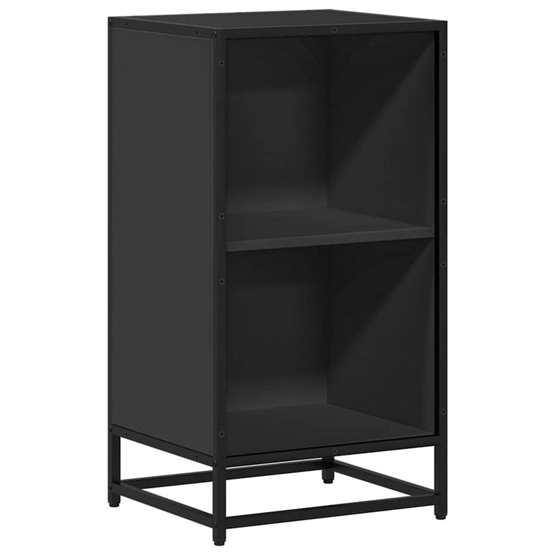 vidaXL fekete szerelt fa könyvszekrény 40x35x76 cm