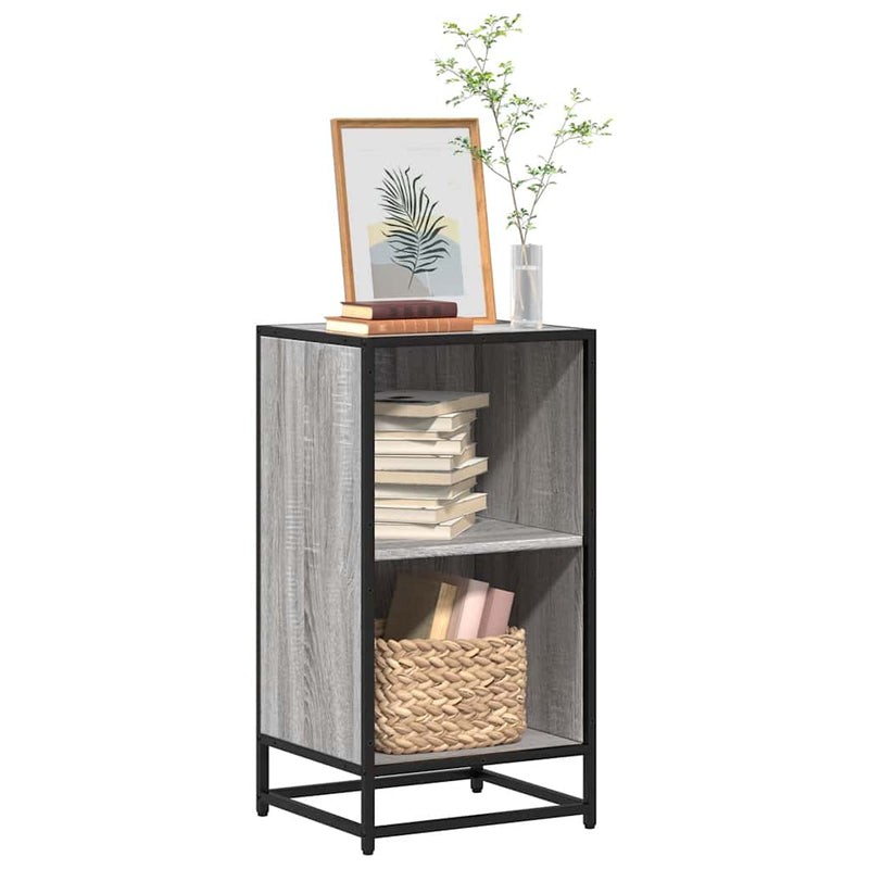 vidaXL szürke sonoma színű szerelt fa könyvszekrény 40x35x76 cm