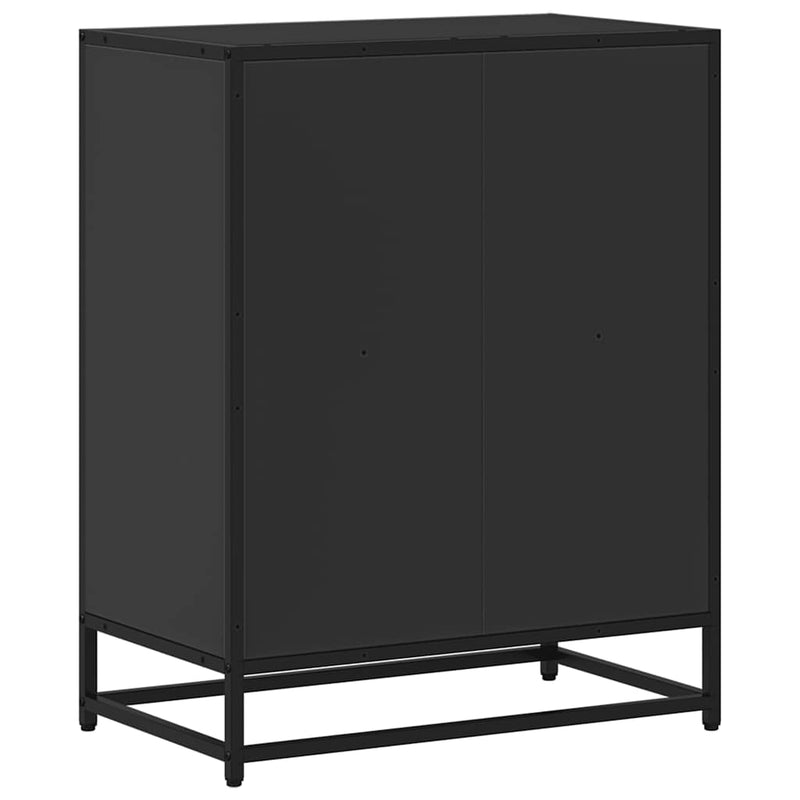 vidaXL fekete forgácslap könyvszekrény 60x35x76 cm