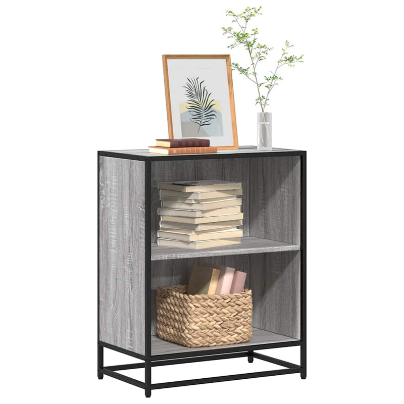 vidaXL szürke sonoma színű szerelt fa könyvszekrény 60x35x76 cm