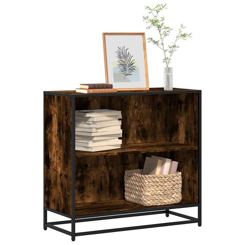 vidaXL füstös tölgy színű szerelt fa könyvszekrény 80,5x35x76 cm