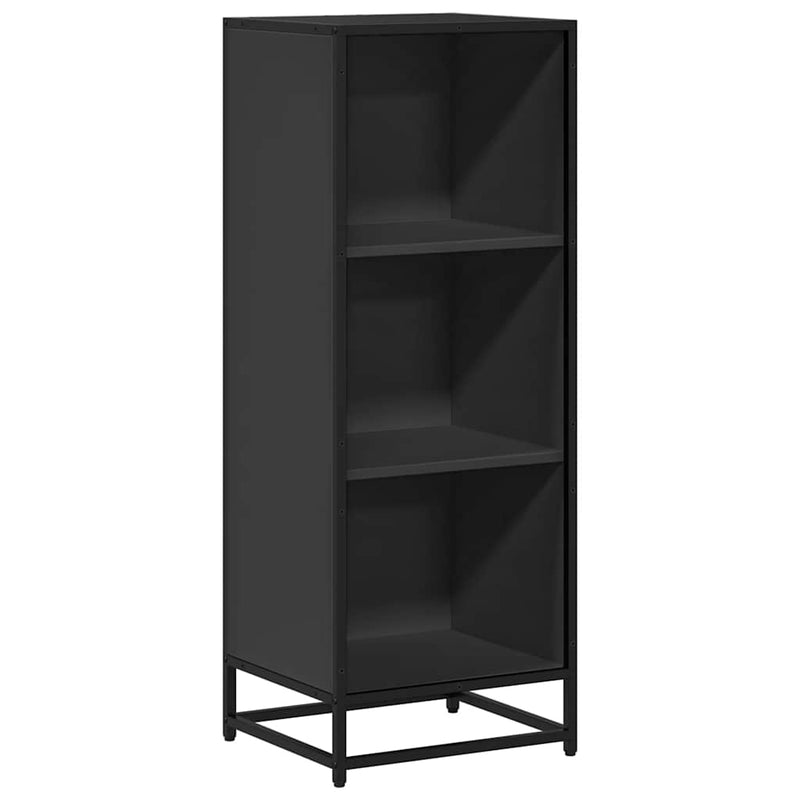 vidaXL fekete forgácslap könyvszekrény 40x35x107,5 cm