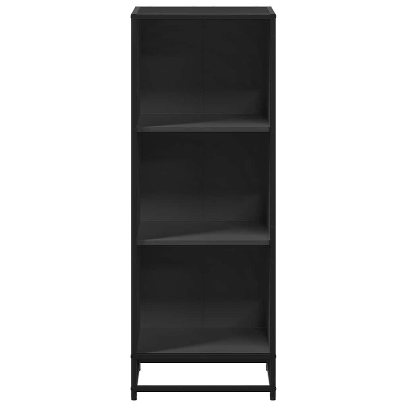 vidaXL fekete forgácslap könyvszekrény 40x35x107,5 cm