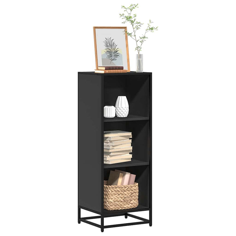 vidaXL fekete forgácslap könyvszekrény 40x35x107,5 cm