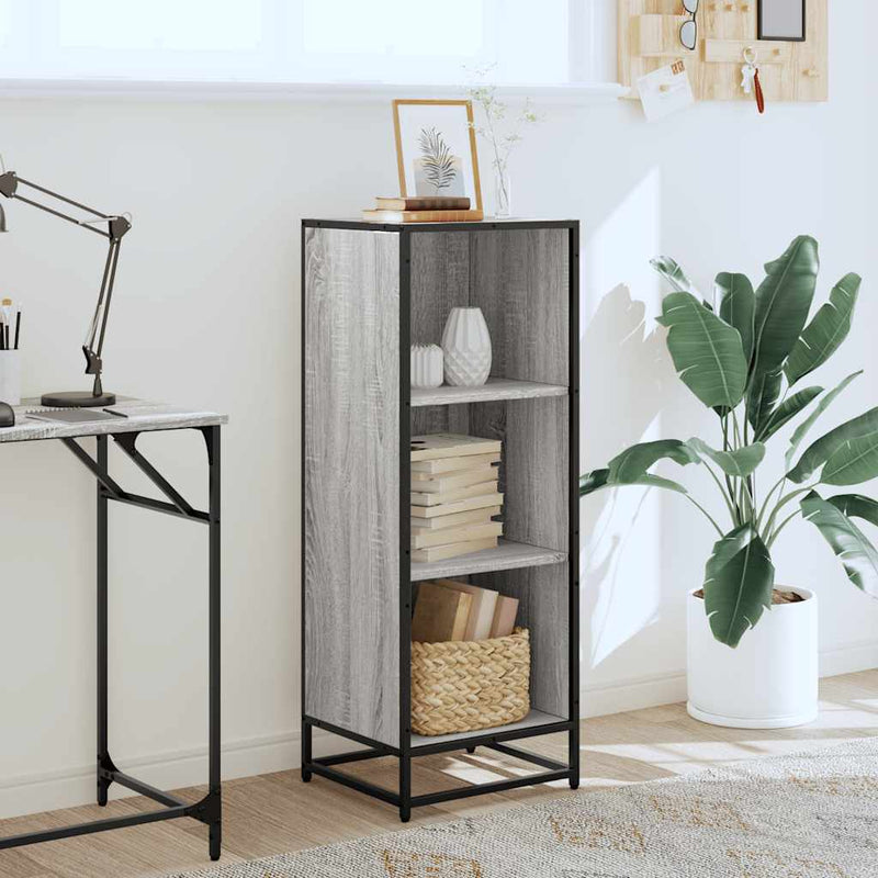 vidaXL szürke sonoma színű szerelt fa könyvszekrény 40x35x107,5 cm