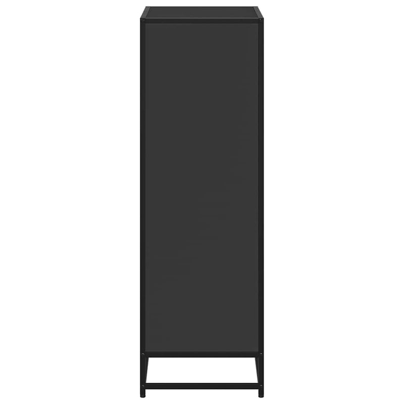 vidaXL fekete forgácslap könyvszekrény 60x35x107,5 cm