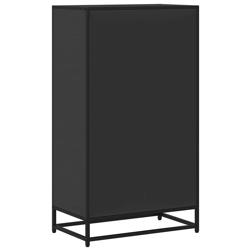 vidaXL fekete forgácslap könyvszekrény 60x35x107,5 cm