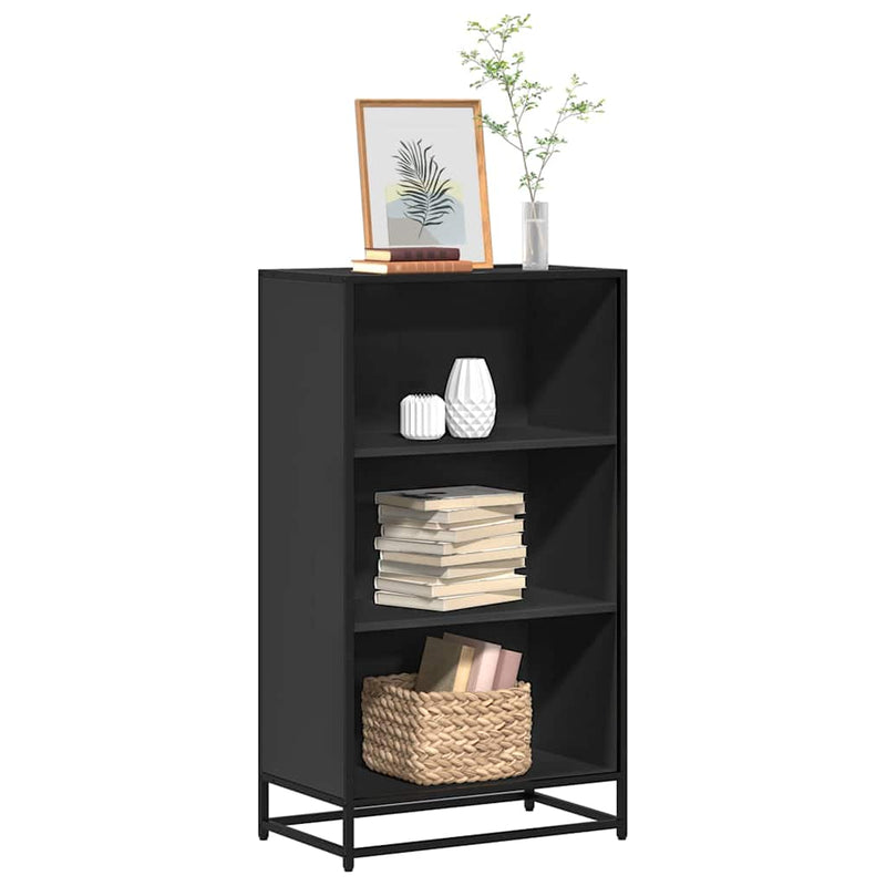 vidaXL fekete forgácslap könyvszekrény 60x35x107,5 cm