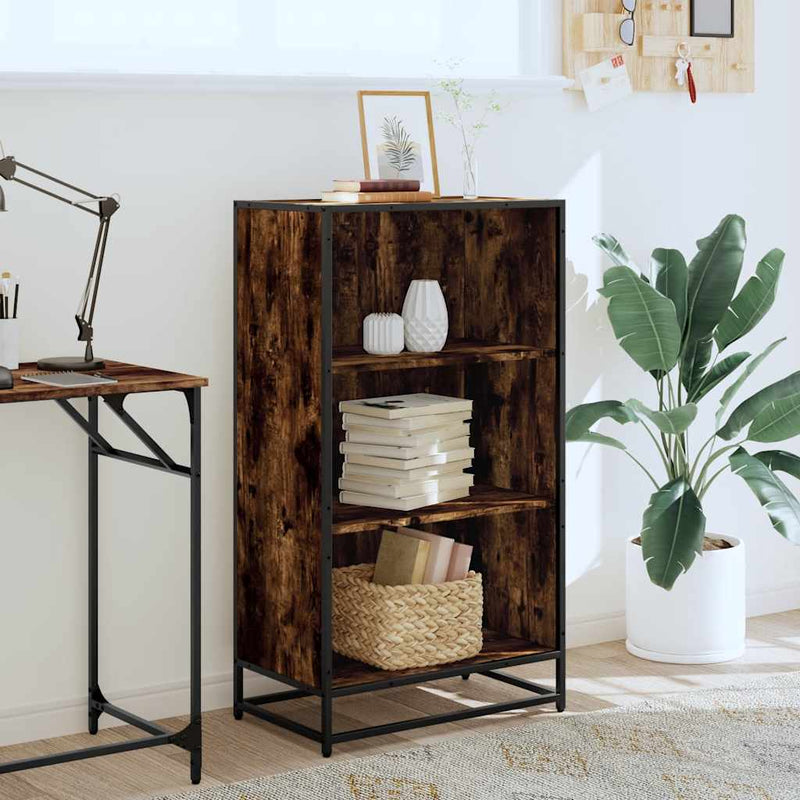 vidaXL füstös tölgy színű szerelt fa könyvszekrény 60x35x107,5 cm