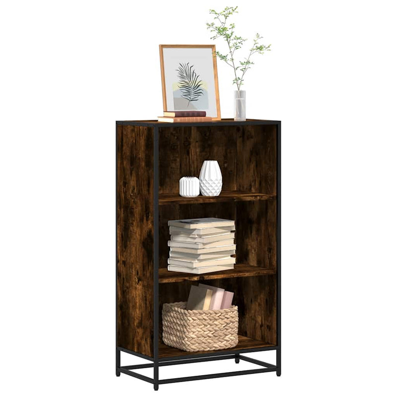 vidaXL füstös tölgy színű szerelt fa könyvszekrény 60x35x107,5 cm