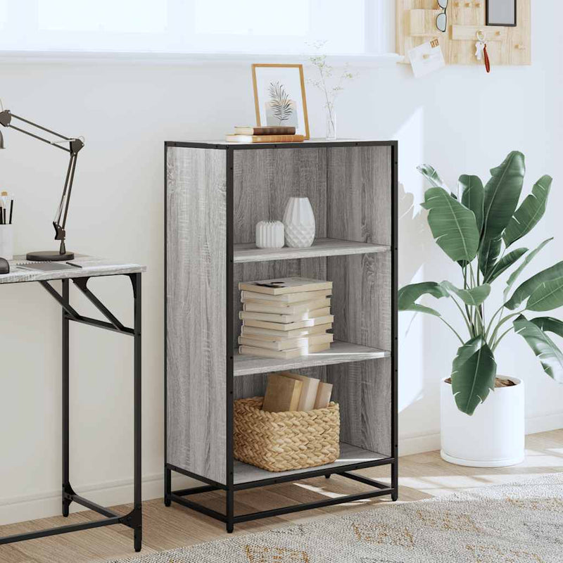 vidaXL szürke sonoma színű szerelt fa könyvszekrény 60x35x107,5 cm