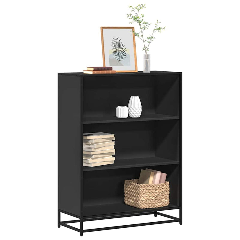 vidaXL fekete szerelt fa könyvszekrény 80,5x35x107,5 cm