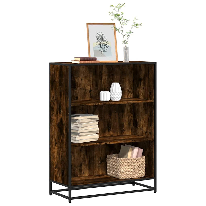 vidaXL füstös tölgy színű szerelt fa könyvszekrény 80,5x35x107,5 cm