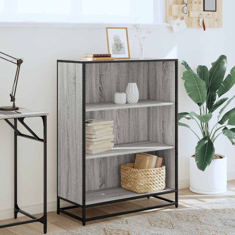 vidaXL szürke sonoma színű szerelt fa könyvszekrény 80,5x35x107,5 cm