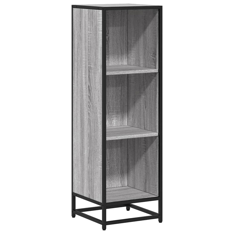vidaXL szürke sonoma színű szerelt fa könyvszekrény 33,5x33x107,5 cm