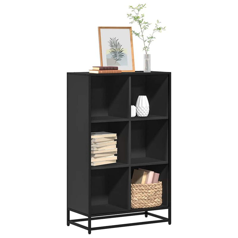 vidaXL fekete szerelt fa könyvszekrény 65,5x33x107,5 cm
