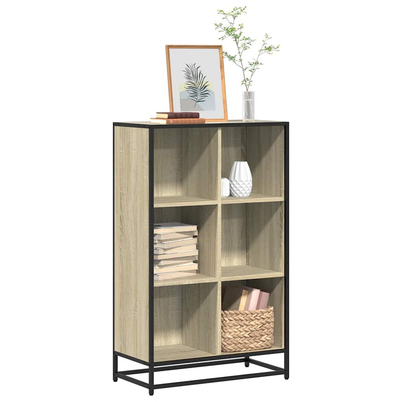 vidaXL sonoma tölgyszínű szerelt fa könyvszekrény 65,5x33x107,5 cm