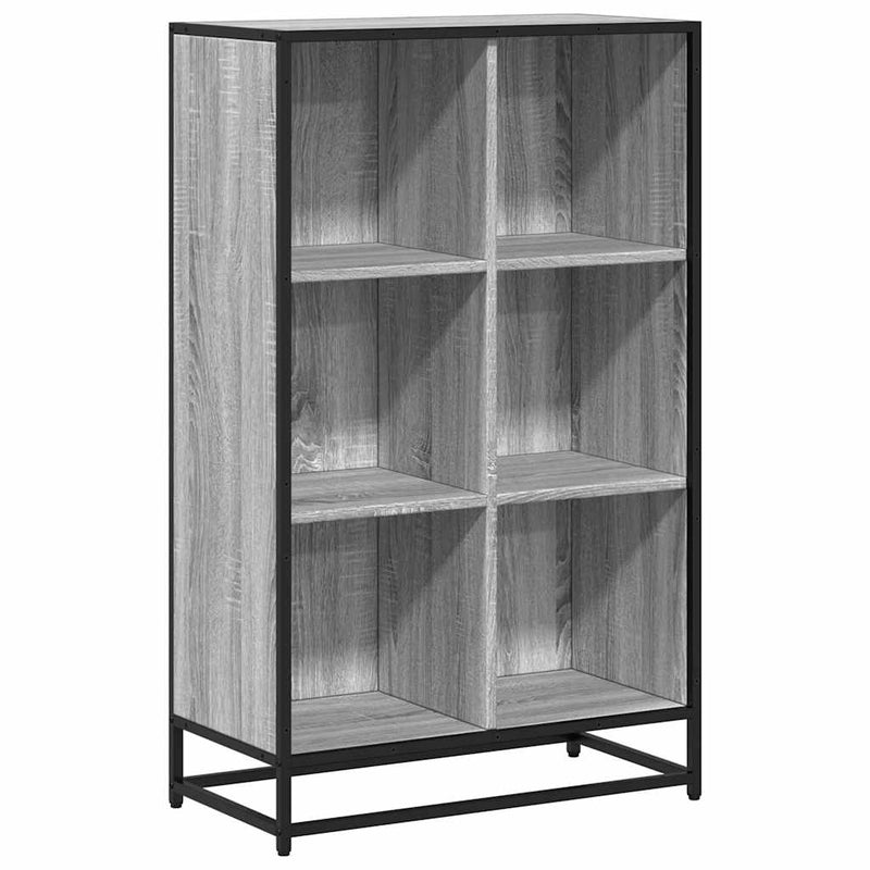 vidaXL szürke sonoma színű szerelt fa könyvszekrény 65,5x33x107,5 cm