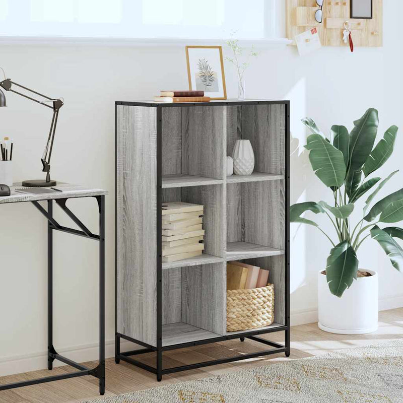 vidaXL szürke sonoma színű szerelt fa könyvszekrény 65,5x33x107,5 cm