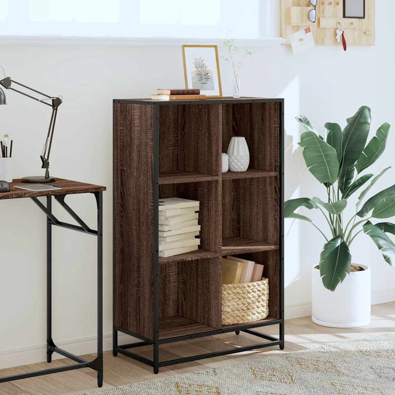 vidaXL barna tölgyszínű szerelt fa könyvszekrény 65,5x33x107,5 cm