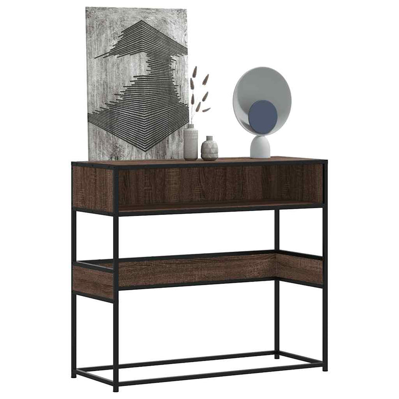 vidaXL barna tölgyszínű szerelt fa tálalóasztal 90x35x80 cm
