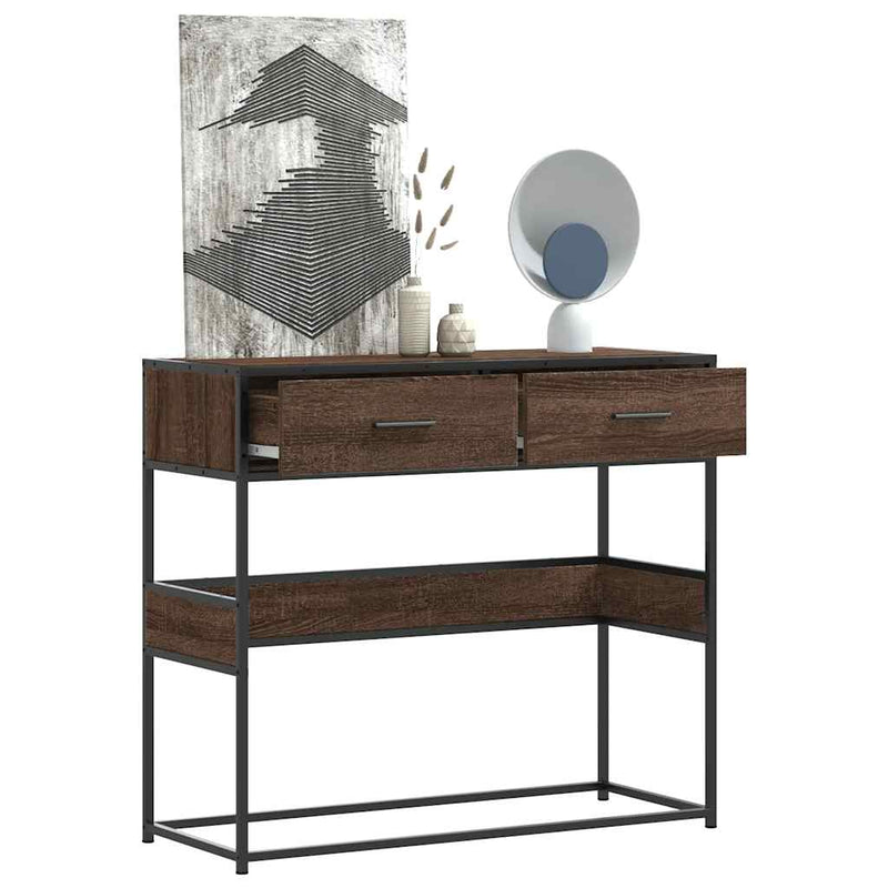 vidaXL barna tölgyszínű szerelt fa tálalóasztal 90x35x80 cm