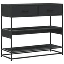 vidaXL fekete szerelt fa tálalóasztal 90x35x80 cm