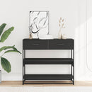 vidaXL fekete szerelt fa tálalóasztal 90x35x80 cm