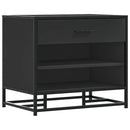 vidaXL Cipőpad Fekete 60x40x53,5 cm Fából és fémből készült pad