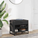 vidaXL Cipőpad Fekete 60x40x53,5 cm Fából és fémből készült pad