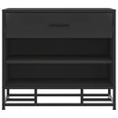 vidaXL Cipőpad Fekete 60x40x53,5 cm Fából és fémből készült pad