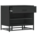 vidaXL Cipőpad Fekete 60x40x53,5 cm Fából és fémből készült pad