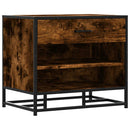 vidaXL cipőpad füstölt tölgy 60x40x53,5 cm fából és fémből készült