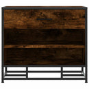 vidaXL cipőpad füstölt tölgy 60x40x53,5 cm fából és fémből készült