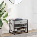 vidaXL cipőpad szürke Sonoma 60x40x53,5 cm Gépi fa és fém